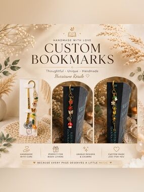 🌻 Handmade Custom Charm Bookmarks by Hurricane Resale 🌻